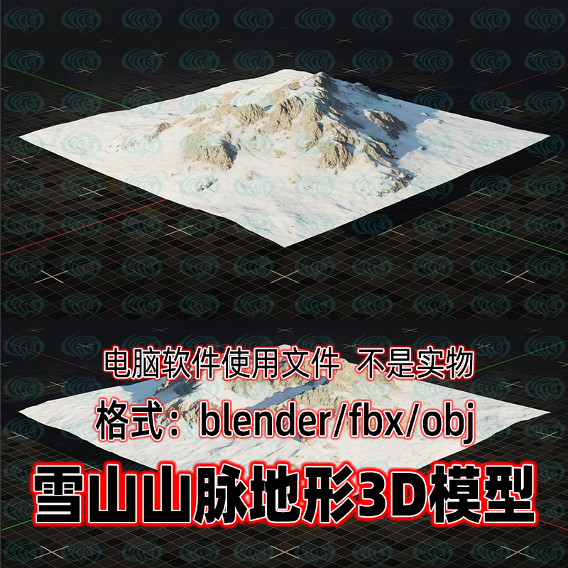 blender maya c4d 3dmax影视级雪山山脉山峰山地地形3d模型4K贴图