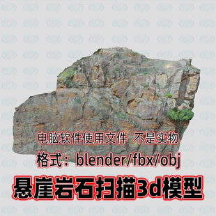 blender大型悬崖山脉岩石海岸岩石巨石石块3d扫描模型maya 3dmax