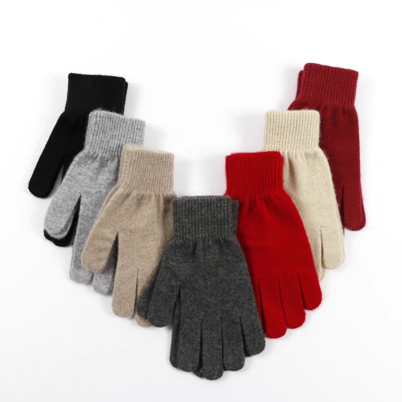100纯山羊绒手套五指羊绒保暖分指触屏手套