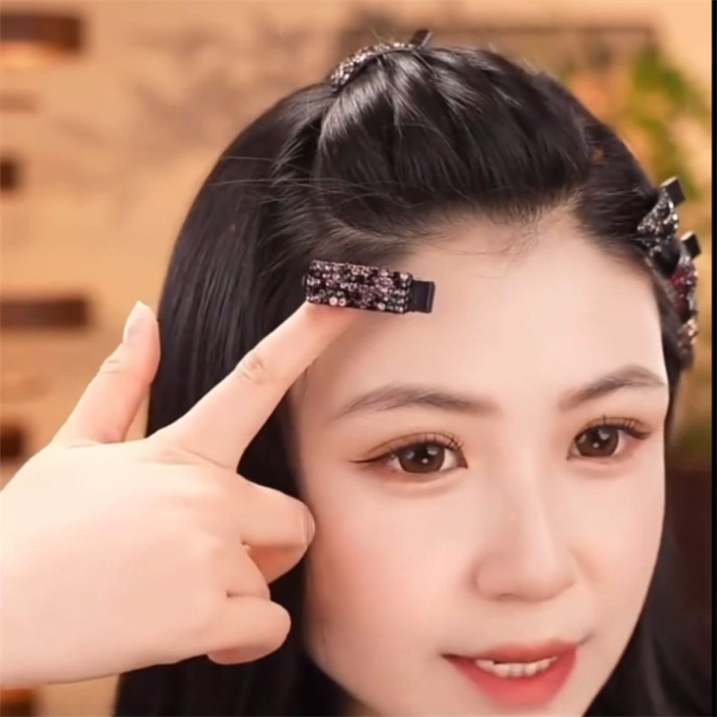韩版炫彩闪钻发夹女精致侧边夹鸭嘴夹前额刘海夹子春秋款扎发头饰