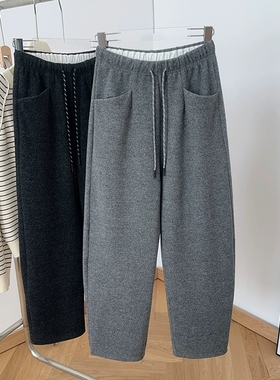 德训+毛拖儿绝配！25秋季主推c位miu风芝麻绳韩弗棉抽绳阔腿裤2色