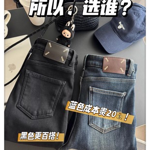 幂式穿搭bi冲过冬神裤！抗造密密绒修身提臀高弹小脚牛仔裤s~2xl