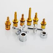 双把冷热水龙头开关配件维修水龙头手柄阀芯手轮单冷梅花手轮配件