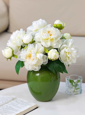 浅色冰裂纹陶瓷花瓶客厅餐桌插花摆件轻奢高级感小众家居装饰花瓶