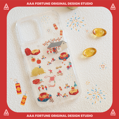 iPhone15pm新年透明双层手机壳