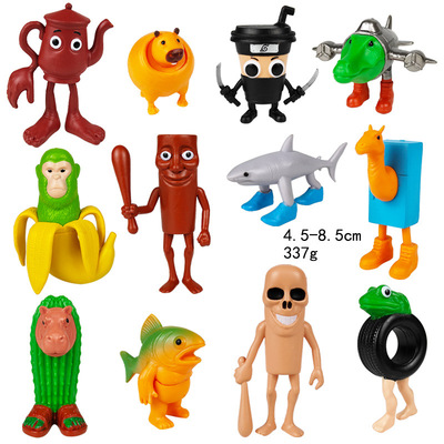 美国山海经合集手办AI通通通木棍人Tralala穿鞋鲨鱼公仔模型玩具