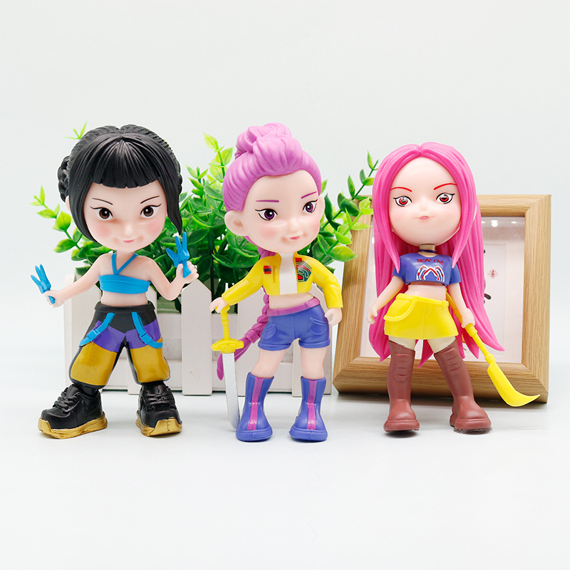 跨境新品 潮玩大号15厘米K-POP韩流猎魔女团盲盒手办公仔桌面