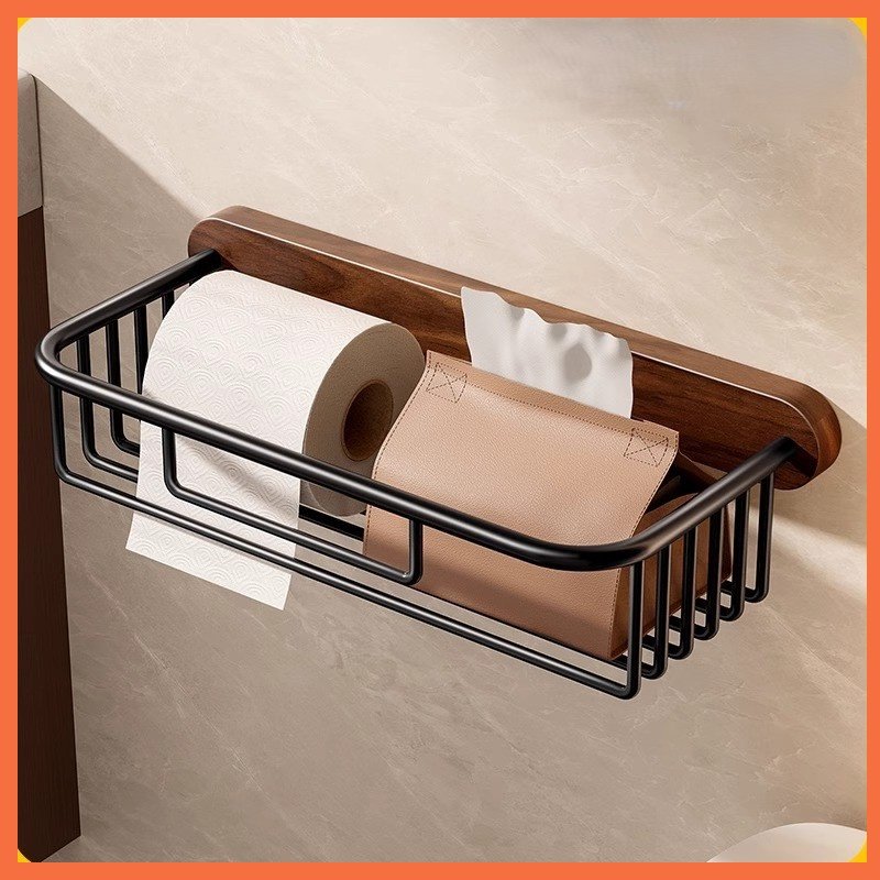 实木厕纸架卫生间抽纸架免打孔