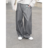 我 老派通勤仪式 感 两色人字纹休闲裤 kernhafen柯恩哈芬