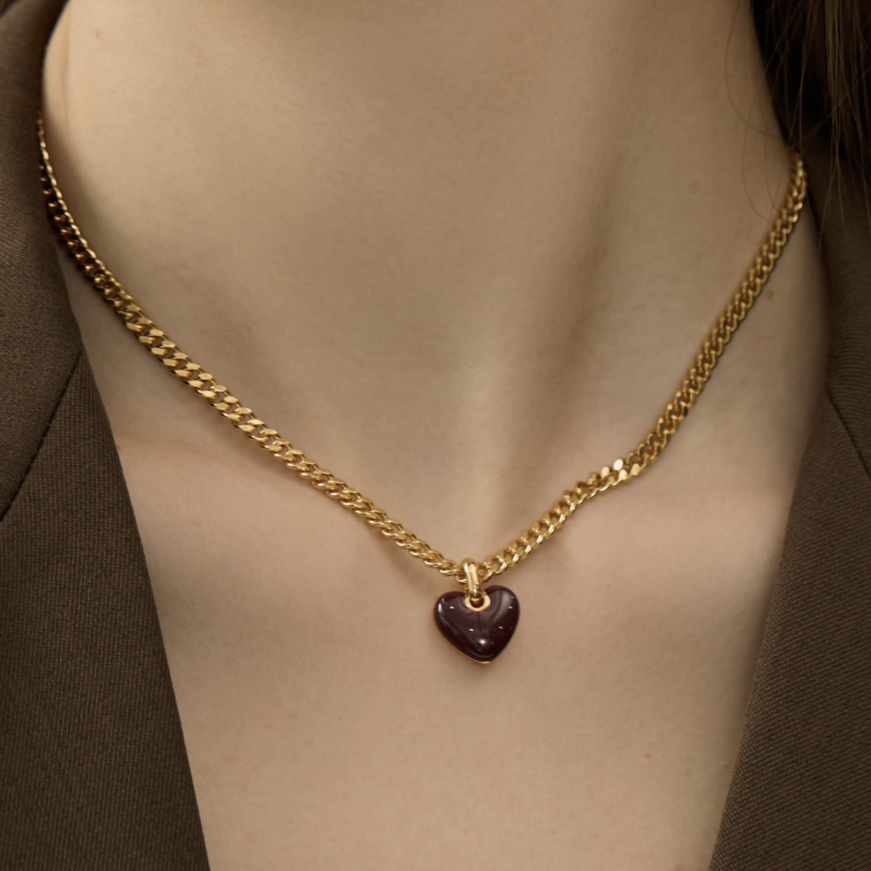 爱心滴油滴油女时尚百搭复古项链