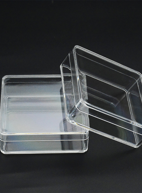 50ml高档迷你小透明方盒ps塑料带盖密封标本饰品收纳食品级糖果盒