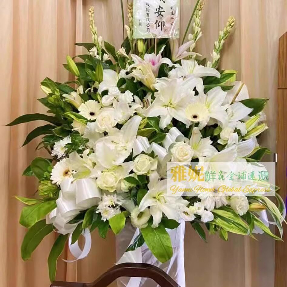台灣喪禮鮮花速遞花籃訂購花圈花牌白事台中台北台南宜蘭雲林彰化