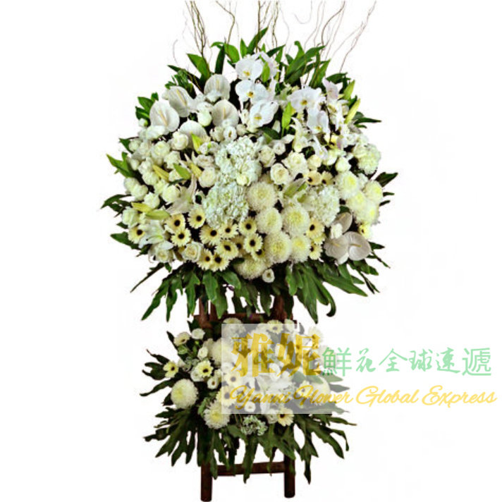 香港高檔喪禮花籃花圈花牌鮮花圈速遞花店送白事丧事祭奠追悼葬礼
