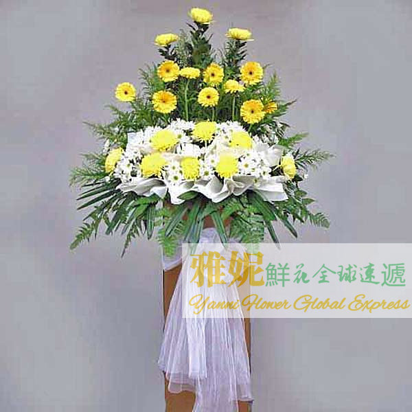 死人花圈鲜花篮新加坡速遞葬禮花牌喪禮花牌花束祭奠吊唁哀思帛事