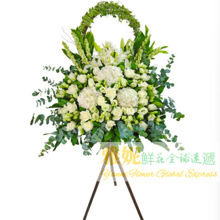 香港喪禮花籃花牌鮮花速遞同城花店白事帛事訂花萬國九龍鑽石山
