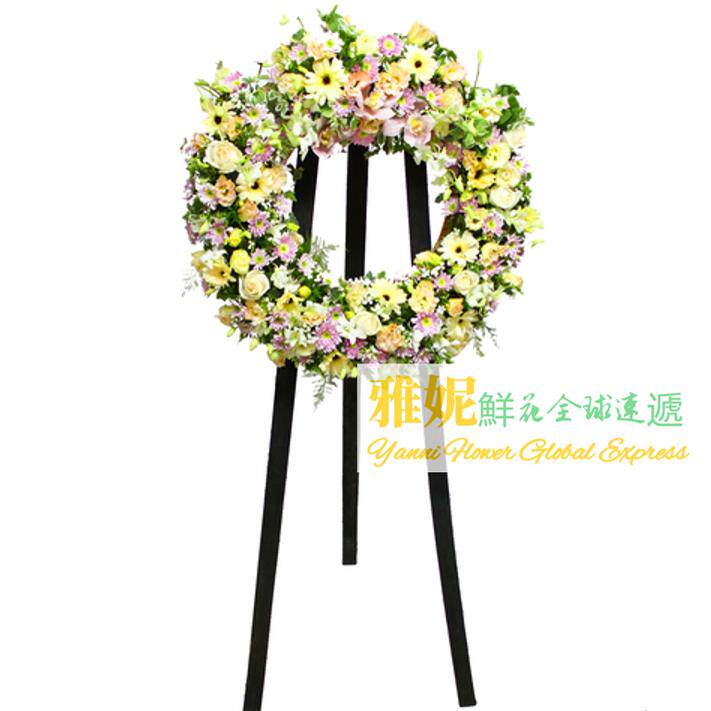 香港死人花圈速遞葬禮花牌花籃束寶福山花店送花同城白事哀悼喪事
