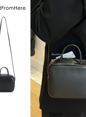 小众设计ata小方包 宅女同款头层摔纹牛皮吐司包手提单肩斜挎包