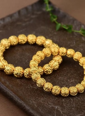 越南沙金仿核桃珠串手链古法素款国风礼品饰品男女款手串百搭简约