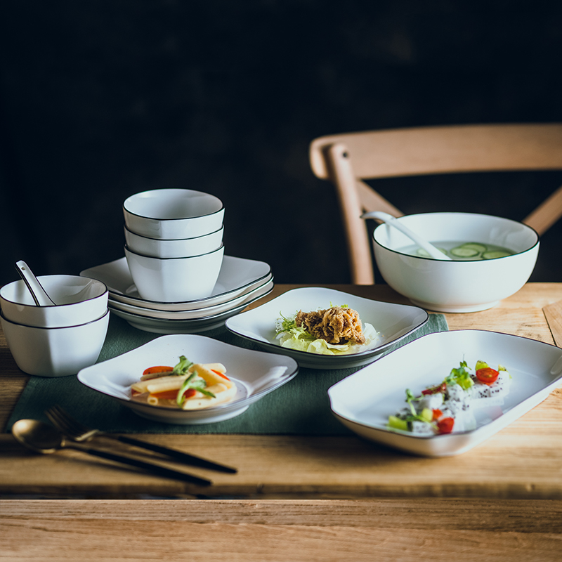 菜盘 盘子家用陶瓷创意欧式碟子西餐具套装简约鱼盘日式碟早餐盘 餐饮具 盘 原图主图