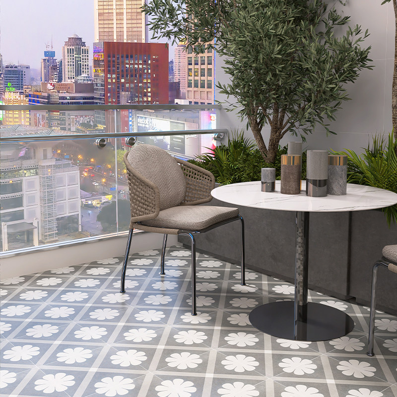 复古北欧风小花砖300x300mm阳台哑光全瓷地砖厨房卫生间防滑瓷砖