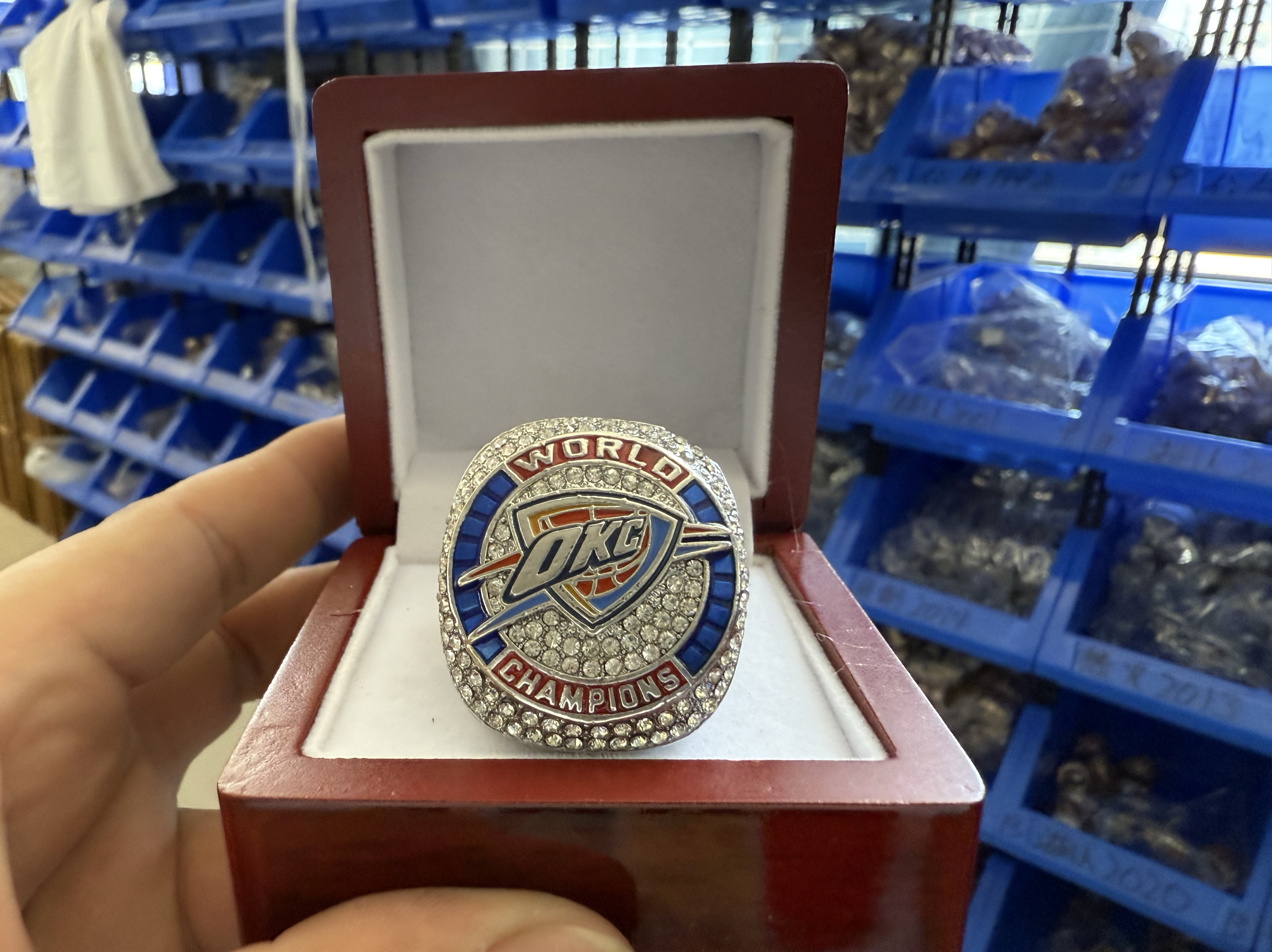 2025年欧美雷霆压力山大篮球总冠军戒指欧美戒指男士饰品