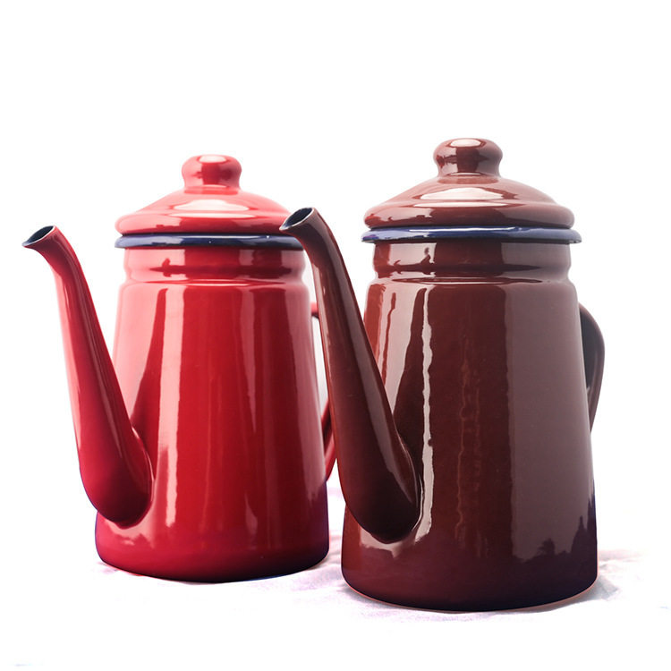 欧式珐琅壶 色搪瓷油壶 咖啡壶 珐琅手冲茶水壶 电磁炉燃气炉可用,餐饮具,手冲壶,淘宝优惠券,粉丝福利购,淘宝优惠卷