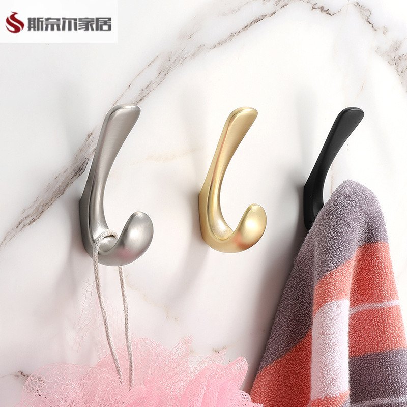 北欧简约进门鞋柜挂衣钩轻奢壁挂墙壁玄关挂衣帽铜色合金衣钩创意