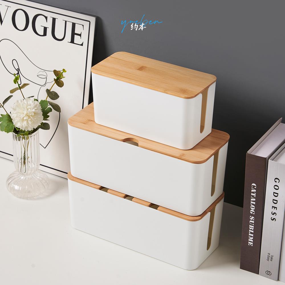 电线插座收纳盒遮挡整理线盒大号电脑桌面插板插排电源线集线器