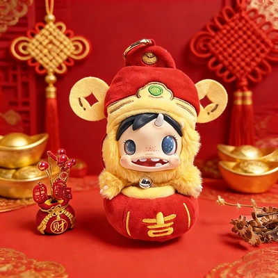 宝拉POLAR MONSTER BABY怪物收藏系列毛绒挂件盲盒玩偶娃衣红财神