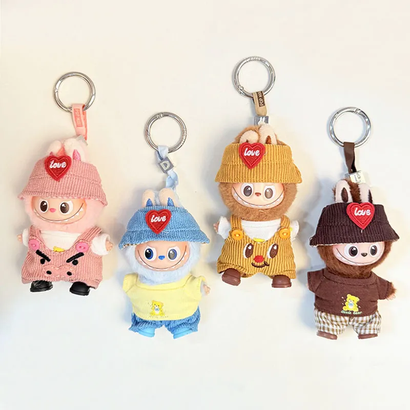 4代迷你Labubu衣服泰迪黄油熊愤怒的小猪套装心底密码拉布布娃衣