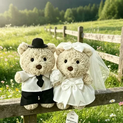 仅衣服/16-18厘米巴塞罗熊白熊春夏款娃衣婚纱西装压床表白礼物