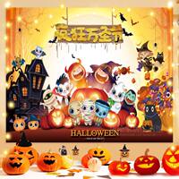 New Halloween event costume cloth, party decoration cloth, pumpkin lantern shooting hanging cloth, terrifying atmosphere background hanging cloth thumbnail 5
