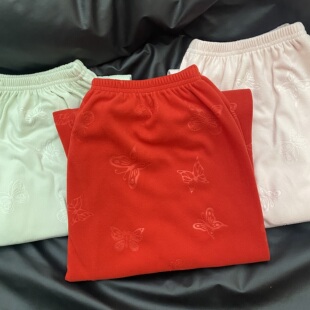 大码秋冬季遛弯裤子软糯德绒保暖睡裤女长裤kt猫宽松休闲裤可外穿