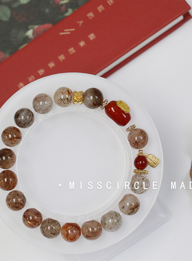 瑟可新中式国风黑金超七红玛瑙手链款轻奢小众精致高颜值2025新款