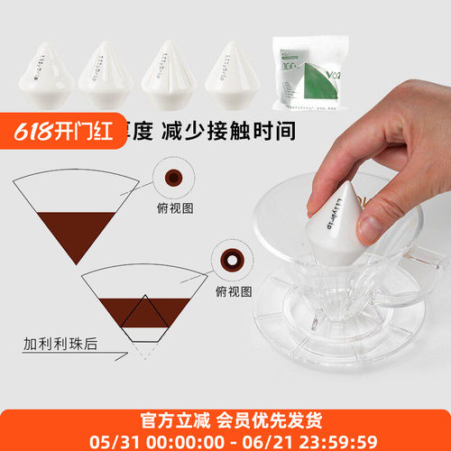莉莉粒手冲咖啡滤杯降粉层厚度