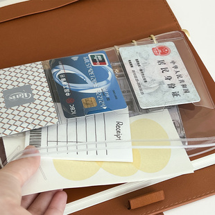 PVC透明A5活页本手帐本收纳袋A6贴纸票据名片册卡片袋打孔文件袋