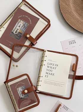 简约高颜值a5活页本笔记本a6手账本a7手帐本日记本商务工作记事本