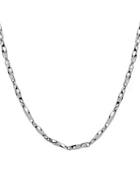 钛钢项链男生新款锁骨链潮牌百搭轻奢银色男士嘻哈锁骨链