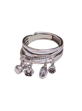 招财纳福莲蓬高级感戒指女chic时尚个性百搭推拉可调节