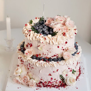双层鲜花生日蛋糕荆州市洪湖松滋监利江陵县石首公安同城配送女友