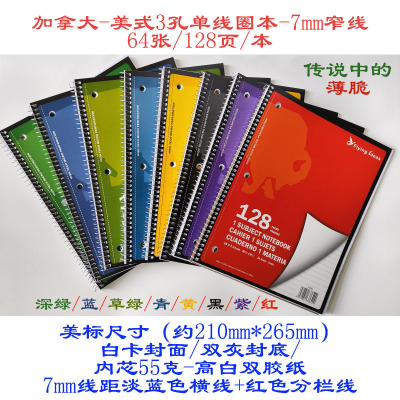 加拿大美式经典3孔活页芯线圈本