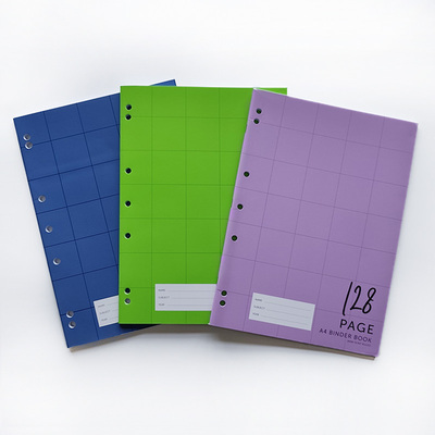 艾迪斯澳式尾货7孔白卡封面骑马钉本A4带美式分栏线8mm线距薄脆纸