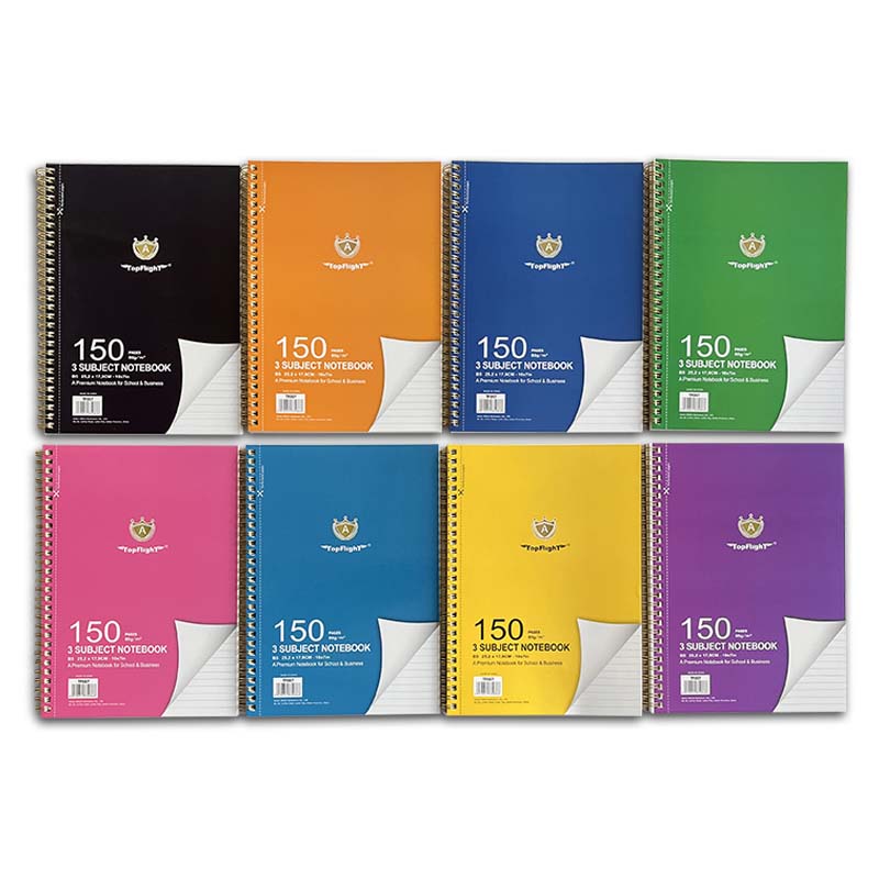 80克高平滑优质木浆纸B5双线圈本3Subjects笔记本带撕裂线可撕