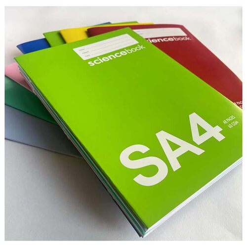 澳式骑马钉SA4科学本骑马钉横线+分栏线/空白交替48页A4高白