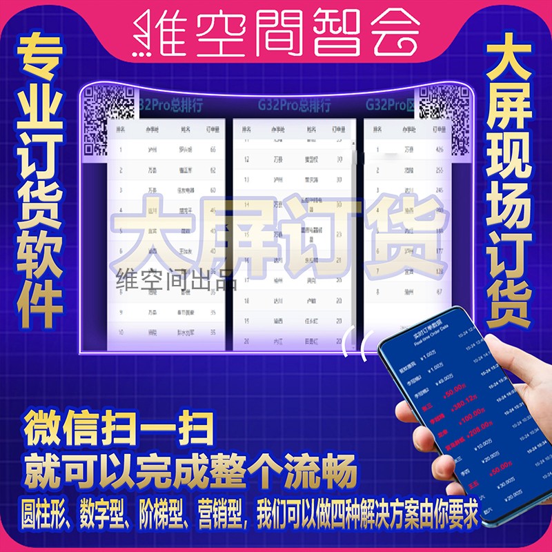 微信大屏幕订货会小程序现场卖抢单开门红核销经销商程序定制