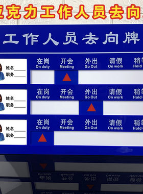 可更换照片工作人员去向牌