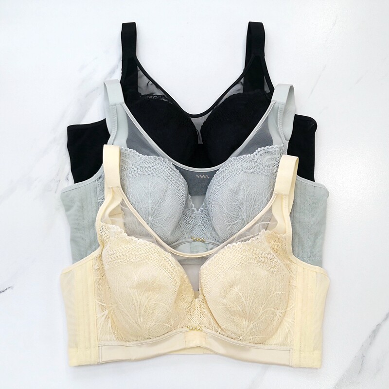 芬铂文胸FW3110J软钢圈四排扣薄CD杯大胸显小侧收副乳调整型内衣