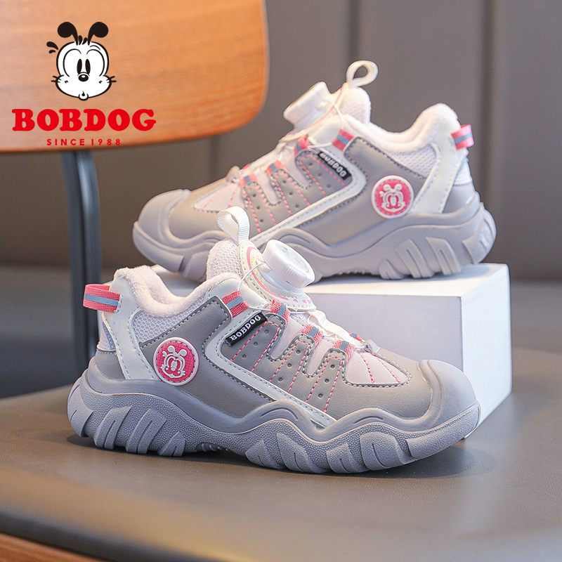 加绒加厚童鞋巴布豆秋冬季