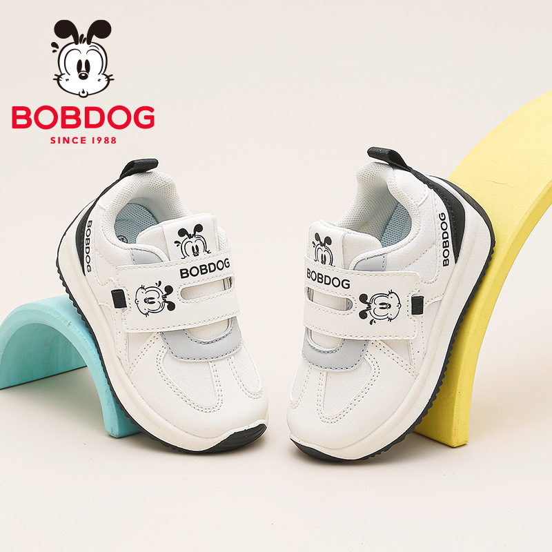 巴布豆童鞋男童宝宝鞋2025新款秋季小童小白鞋幼童软底儿童学步鞋