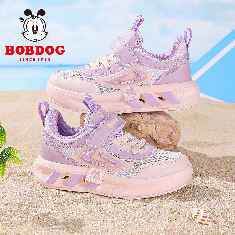 巴布豆儿童鞋子女童网鞋春夏款2026新款夏季单网面透气儿童运动鞋